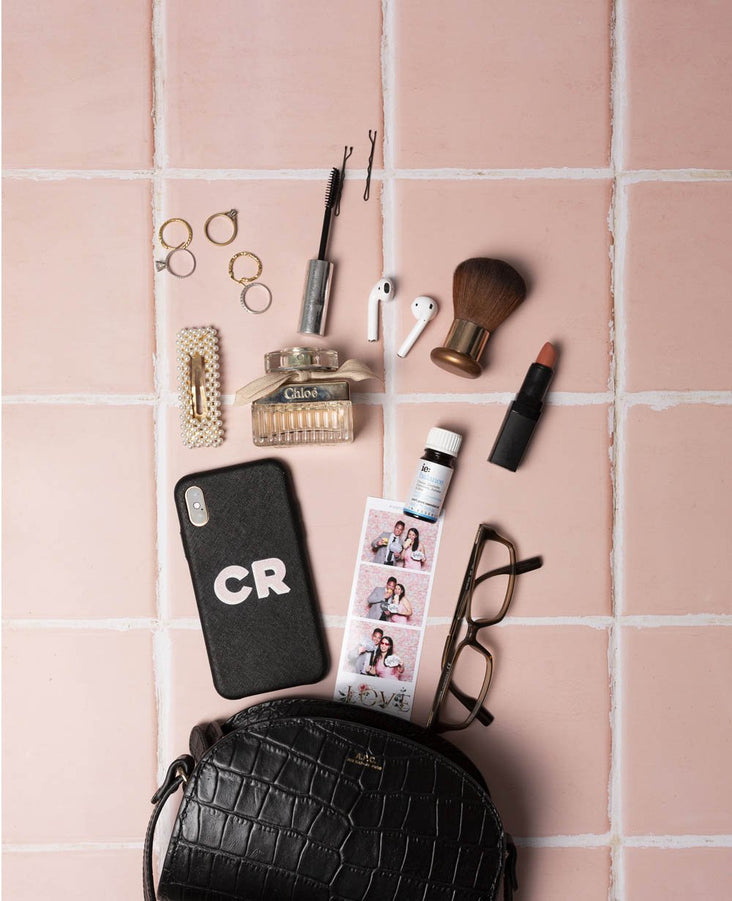 Flat Lay Instagram Backdrop - 'Clovelly' Pink Square Tiles (56cm x 87cm)