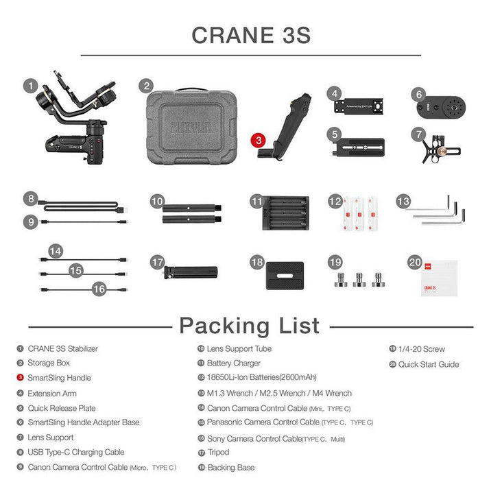 Zhiyun Crane 3s 3-Axis Handheld Gimbal For Cameras
