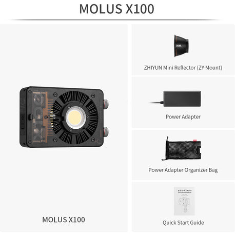 Zhiyun MOLUS X100 100W Bi-Colour Pocket COB Monolight (Standard Kit)